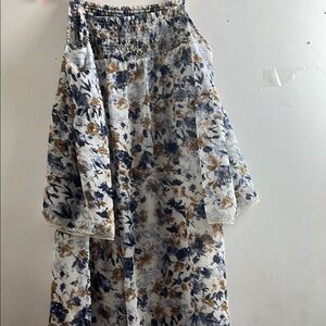 MSK Floral Print Women's cold shoulder knee length dress